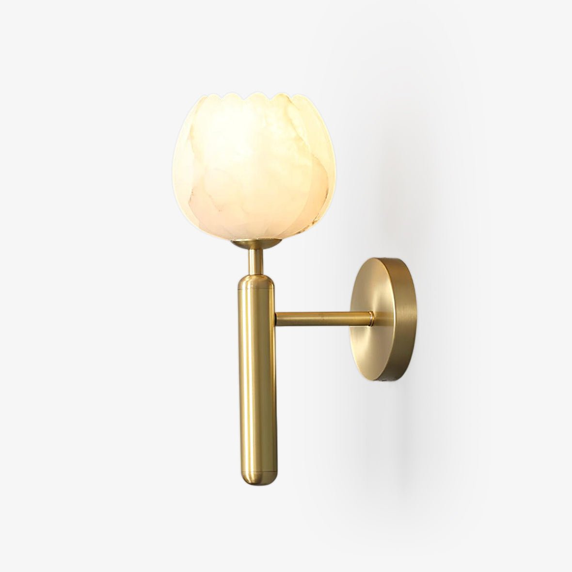 Contemporary Glass Round Backplate Wall Light 1-Light