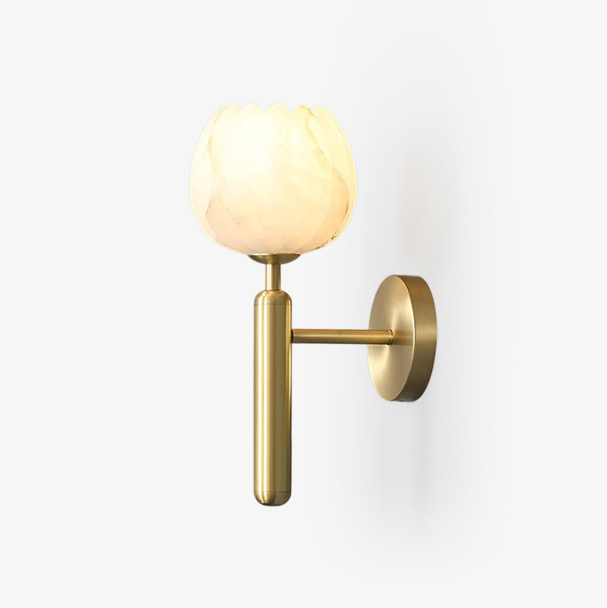 Contemporary Glass Round Backplate Wall Light 1-Light