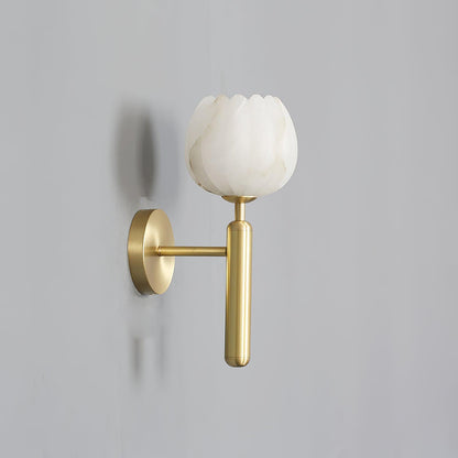 Contemporary Glass Round Backplate Wall Light 1-Light