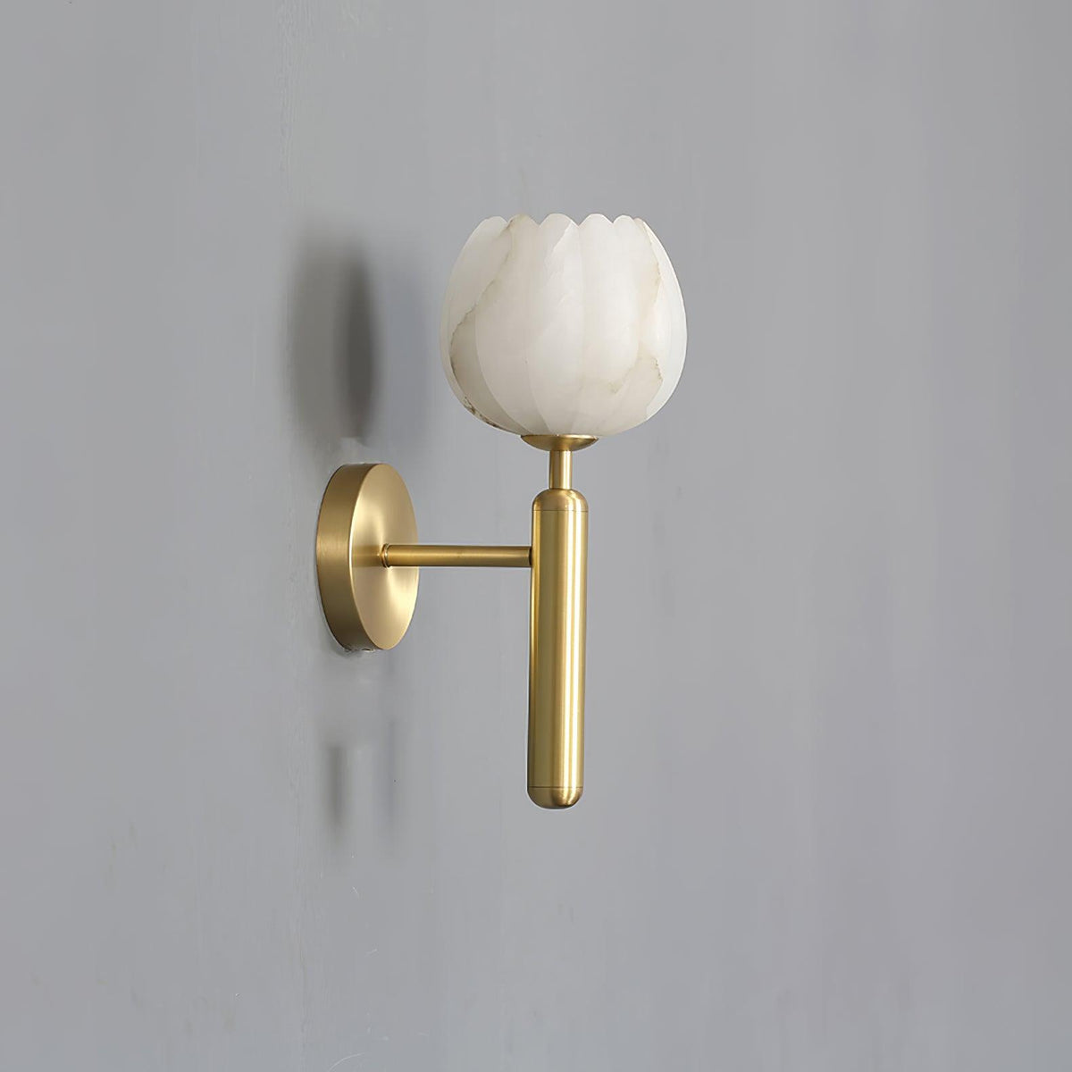 Contemporary Glass Round Backplate Wall Light 1-Light