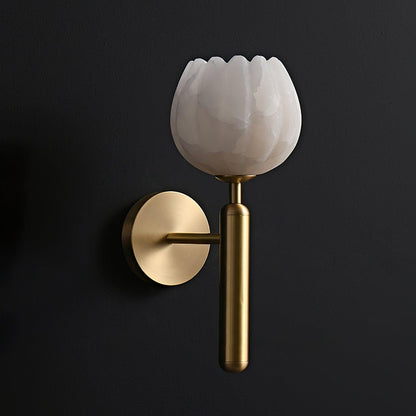Contemporary Glass Round Backplate Wall Light 1-Light