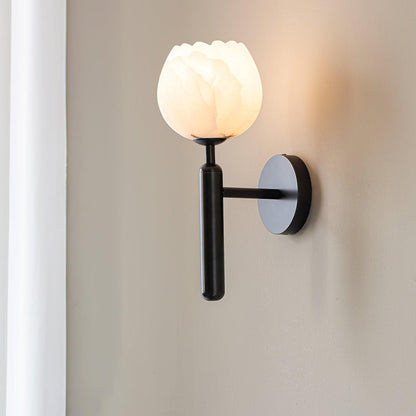 Contemporary Glass Round Backplate Wall Light 1-Light