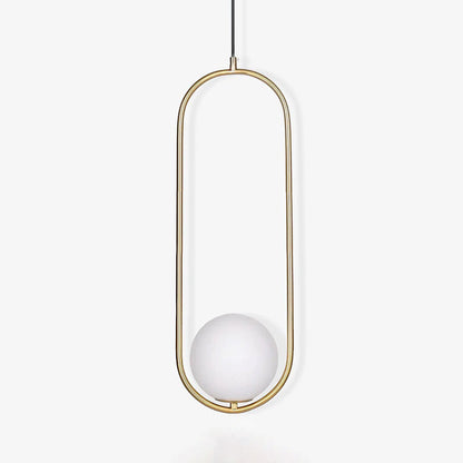 Modern Brass Ring Globe Glass Pendant Light 1-Light