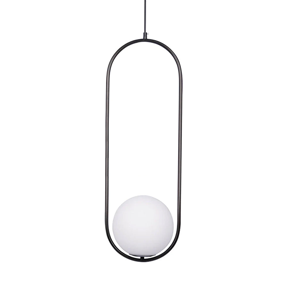 Modern Brass Ring Globe Glass Pendant Light 1-Light