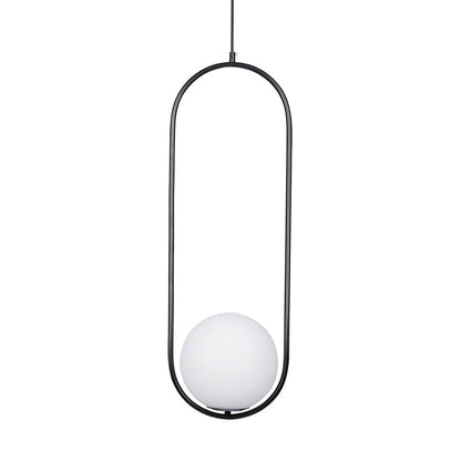 Modern Brass Ring Globe Glass Pendant Light 1-Light
