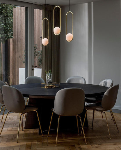 Modern Brass Ring Globe Glass Pendant Light 1-Light