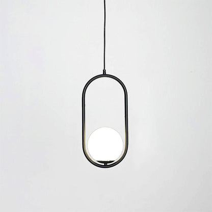 Modern Brass Ring Globe Glass Pendant Light 1-Light