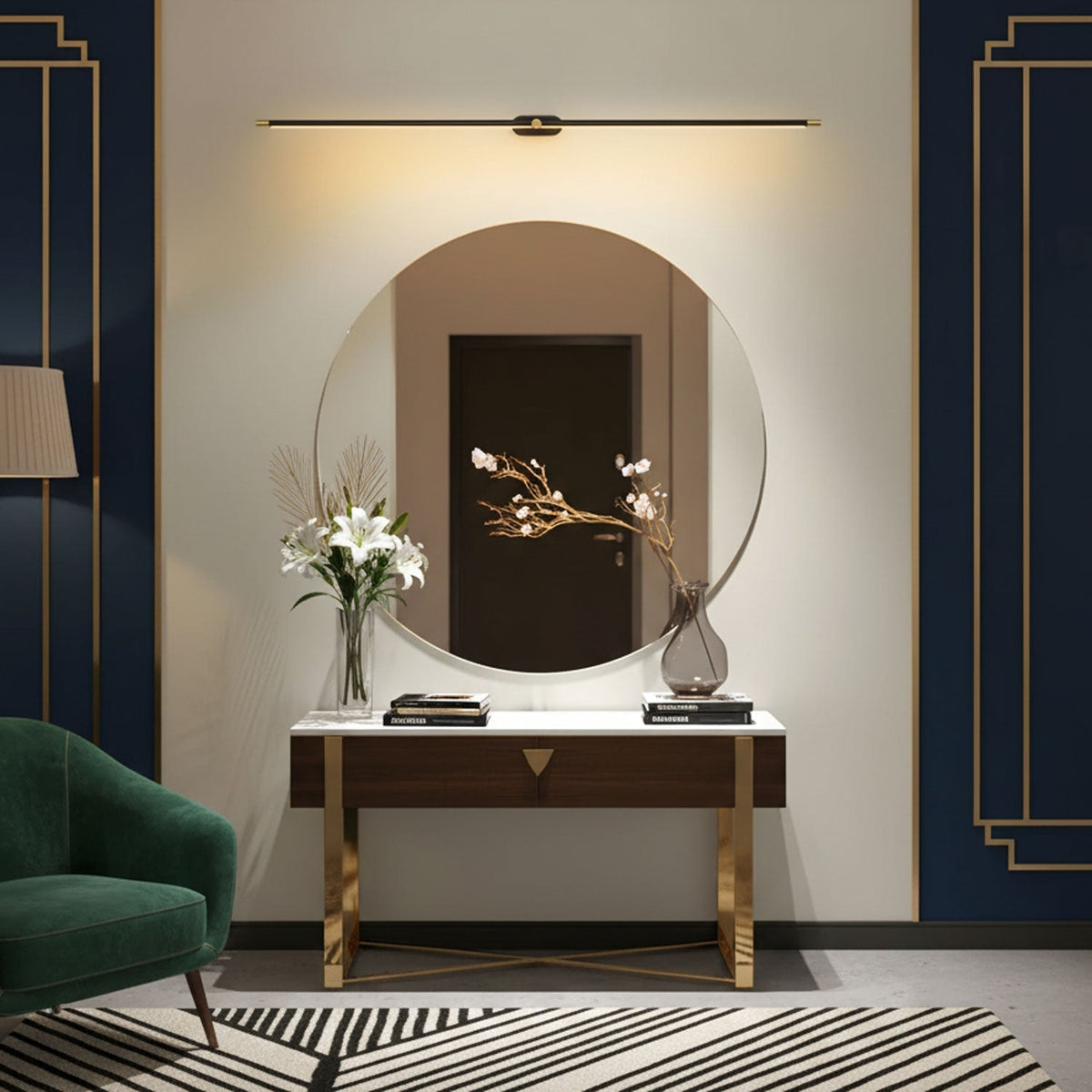 Minimalist Metal Linear Adjustable Wall Light 1-Light