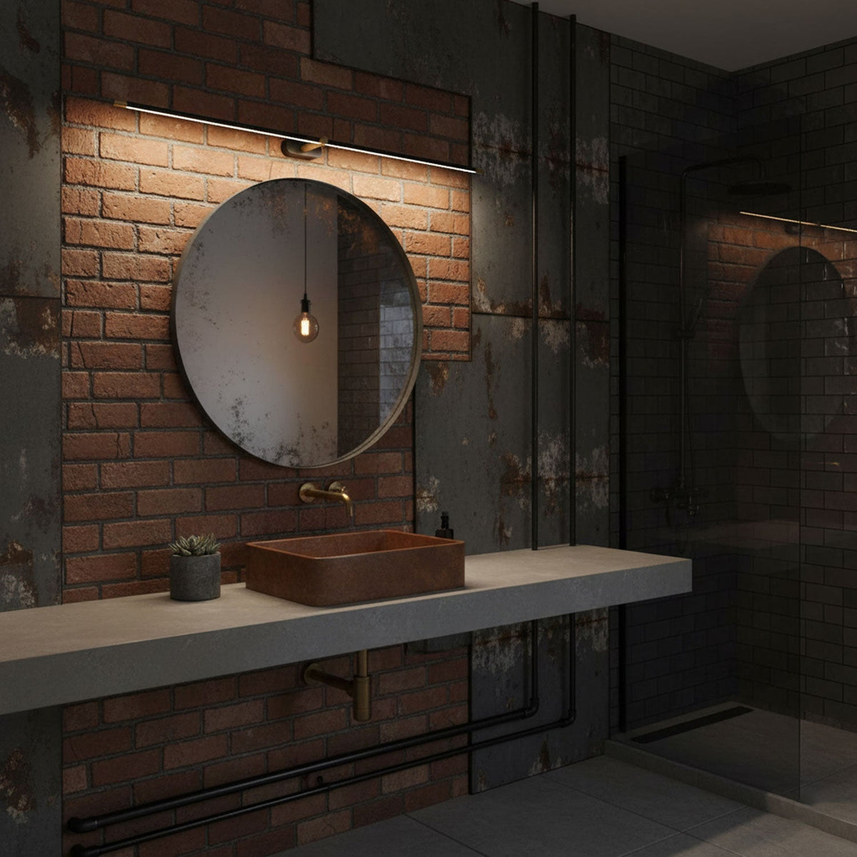 Minimalist Metal Linear Adjustable Wall Light 1-Light