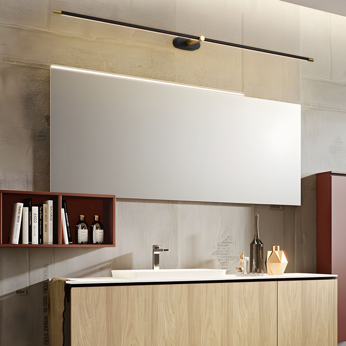 Minimalist Metal Linear Adjustable Wall Light 1-Light