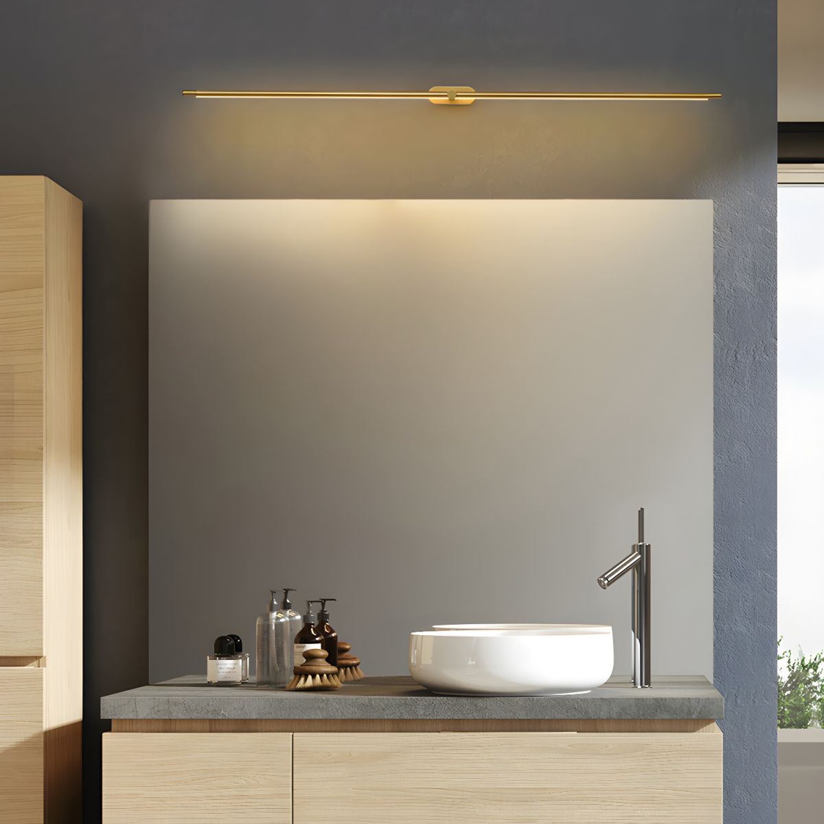 Minimalist Metal Linear Adjustable Wall Light 1-Light