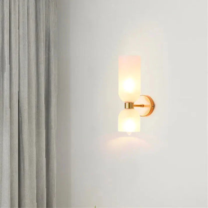 Modern Glass Cylinder LED Wall Light 2-Light