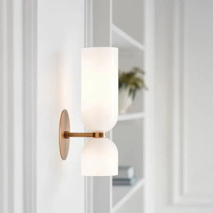 Modern Glass Cylinder LED Wall Light 2-Light