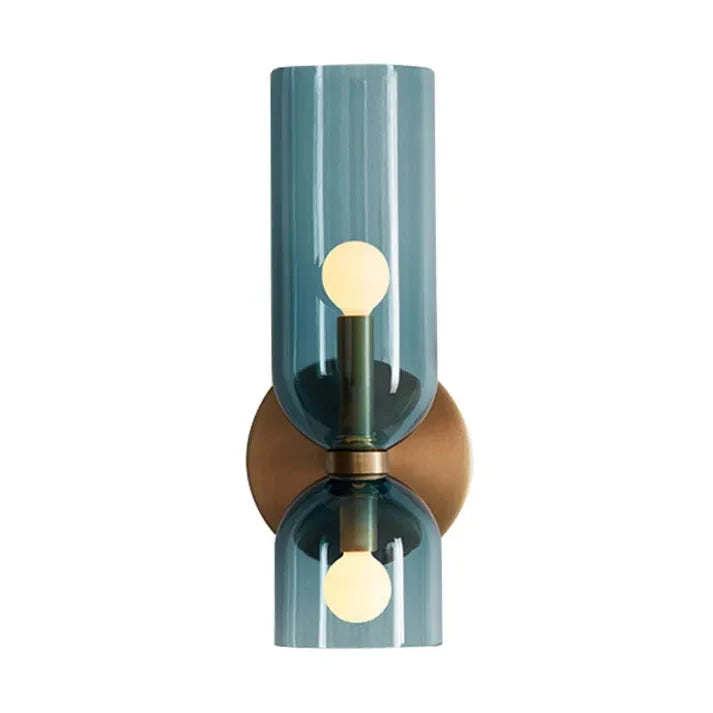 Modern Glass Cylinder LED Wall Light 2-Light