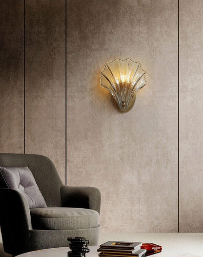 Modern Iron Glass Shell LED Wall Light 1-Light