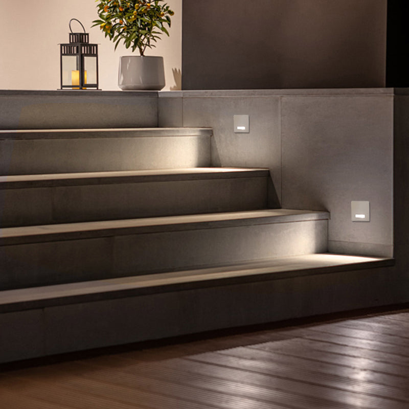 Modern Minimal Square LED Recessed Wall Lamp 1-Light