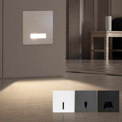 Modern Minimal Square LED Recessed Wall Lamp 1-Light