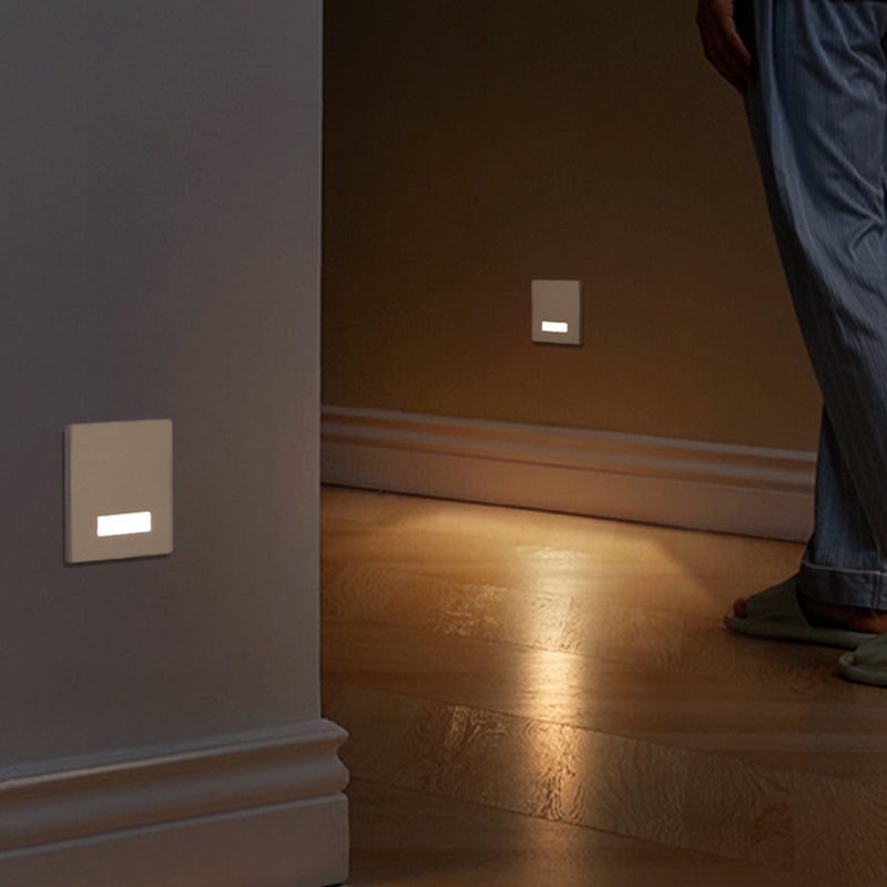 Modern Minimal Square LED Recessed Wall Lamp 1-Light