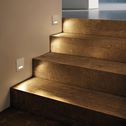 Modern Minimal Square LED Recessed Wall Lamp 1-Light