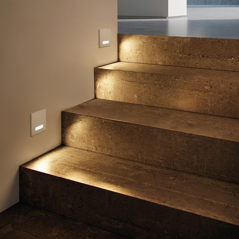 Modern Minimal Square LED Recessed Wall Lamp 1-Light