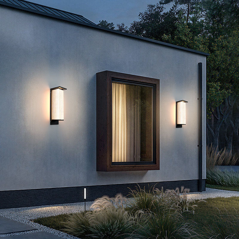 Contemporary Rectangular Solar LED Wall Sconce 1-Light