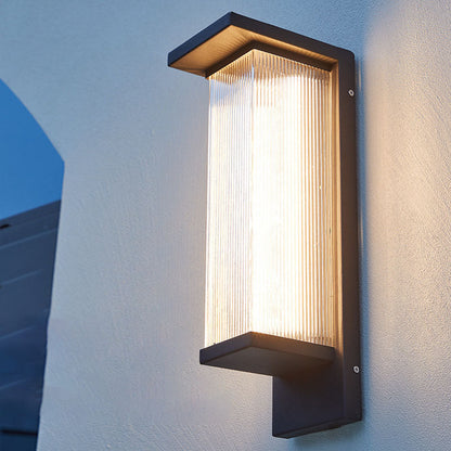 Contemporary Rectangular Solar LED Wall Sconce 1-Light