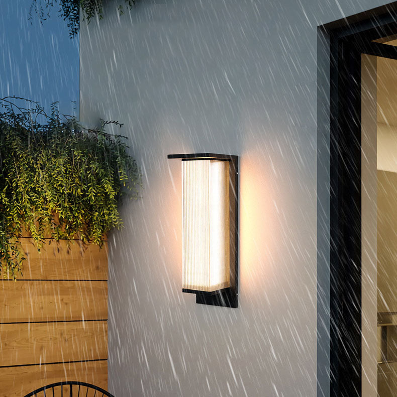 Contemporary Rectangular Solar LED Wall Sconce 1-Light