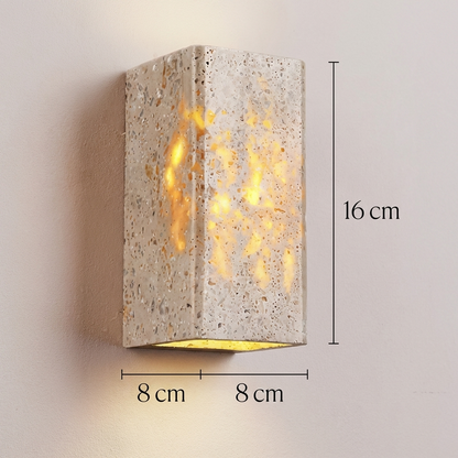 Contemporary Travertine Stone Rectangular Wall Light LED 1-Light