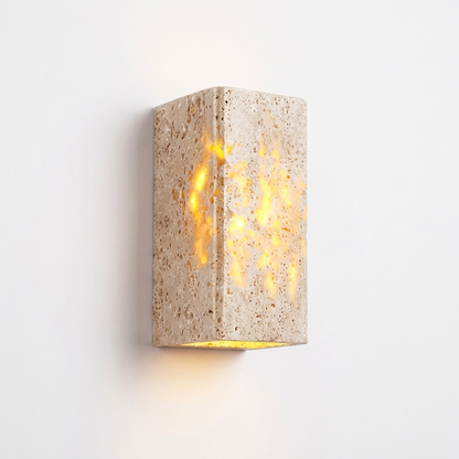 Contemporary Travertine Stone Rectangular Wall Light LED 1-Light