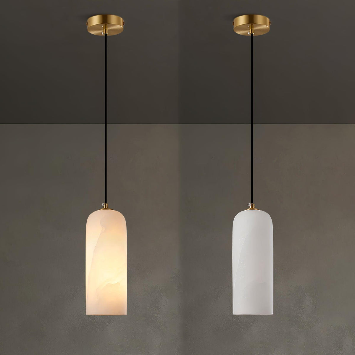 Contemporary Alabaster Single-Drop Design Pendant Light 1-Light