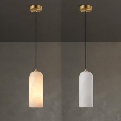 Contemporary Alabaster Single-Drop Design Pendant Light 1-Light