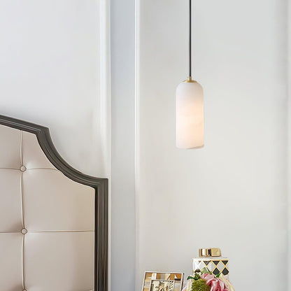 Contemporary Alabaster Single-Drop Design Pendant Light 1-Light