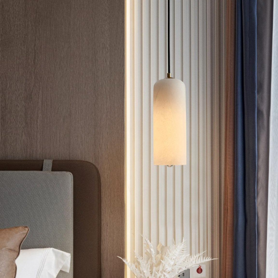 Contemporary Alabaster Single-Drop Design Pendant Light 1-Light