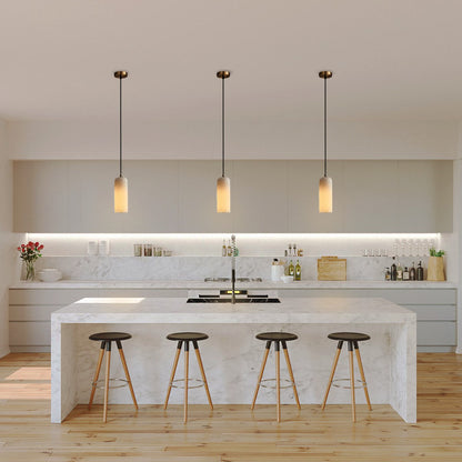 Contemporary Alabaster Single-Drop Design Pendant Light 1-Light