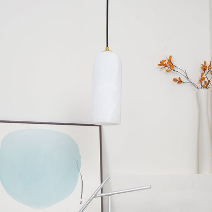 Contemporary Alabaster Single-Drop Design Pendant Light 1-Light