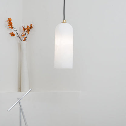 Contemporary Alabaster Single-Drop Design Pendant Light 1-Light