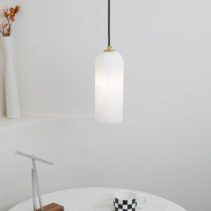 Contemporary Alabaster Single-Drop Design Pendant Light 1-Light