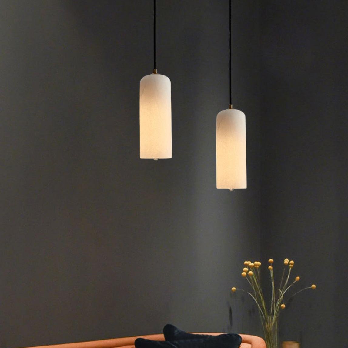 Contemporary Alabaster Single-Drop Design Pendant Light 1-Light