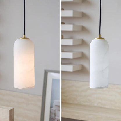 Contemporary Alabaster Single-Drop Design Pendant Light 1-Light