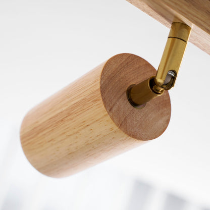 Japanese Wooden Adjustable LED Spotlight 1-Light