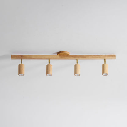 Japanese Wooden Adjustable LED Spotlight 1-Light