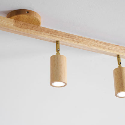 Japanese Wooden Adjustable LED Spotlight 1-Light