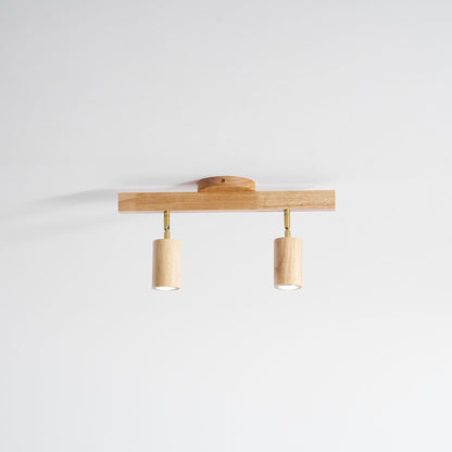 Japanese Wooden Adjustable LED Spotlight 1-Light