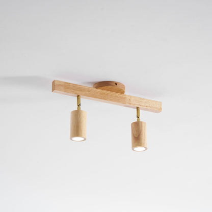 Japanese Wooden Adjustable LED Spotlight 1-Light