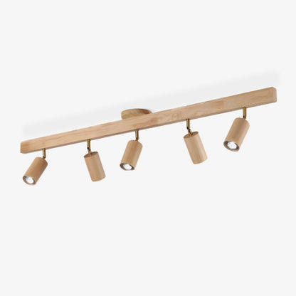Japanese Wooden Adjustable LED Spotlight 1-Light