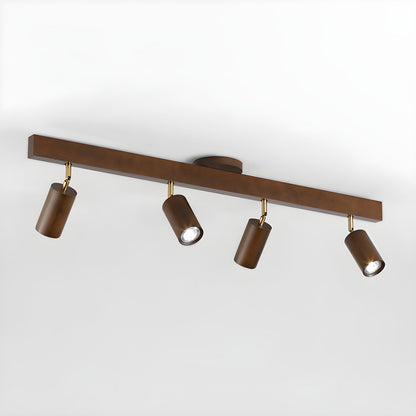 Japanese Wooden Adjustable LED Spotlight 1-Light