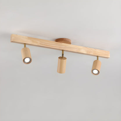 Japanese Wooden Adjustable LED Spotlight 1-Light