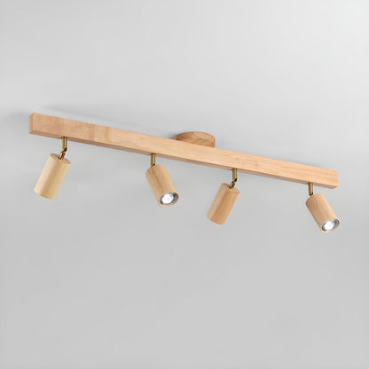 Japanese Wooden Adjustable LED Spotlight 1-Light
