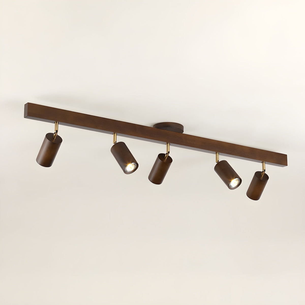 Japanese Wooden Adjustable LED Spotlight 1-Light