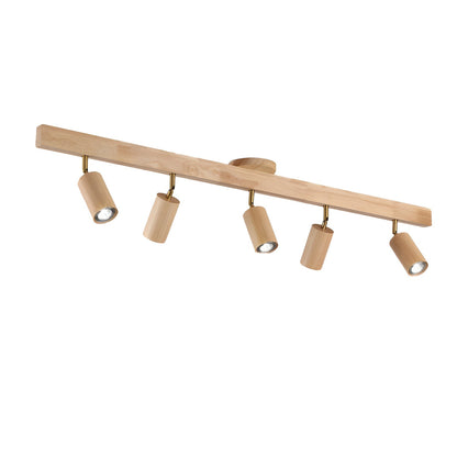 Japanese Wooden Adjustable LED Spotlight 1-Light